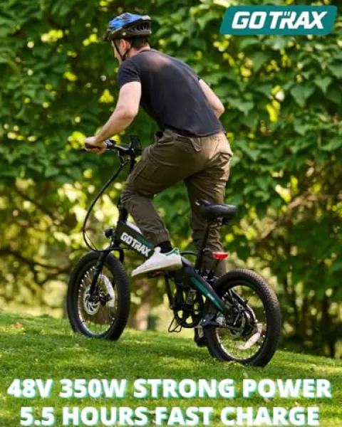 Gotrax R1 20″ Folding Electric Bike 40 Miles Range 48V 350W White