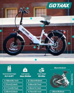 Gotrax R2 20″ Folding Electric Bike White