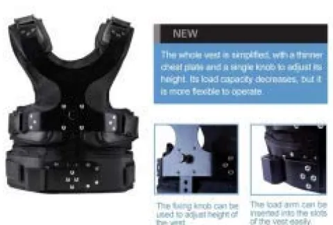 GOWE 1-5 KG Carbon Steadicam Stabilizer with Single Arm and Vest