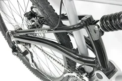 Gravity 2025 FSX 2.0 Dual Suspension Mountain Bike Matt Black with Green Wheels 17inch