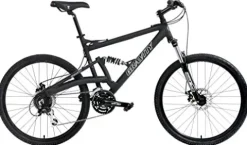 Gravity 2022 FSX 2.0 Dual Suspension Mountain Bike Matt Black/Black Wheels 19