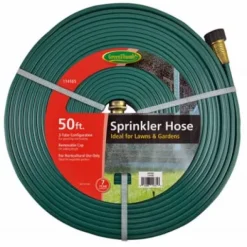 Green Thumb 50′ Foot 3 Tube Vinyl Sprinkler/Soaker Garden Hose Green