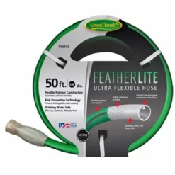 Green Thumb 5/8″ x 50′ Featherlite Ultra Flexible Anti Kink Garden Hose Pack of 10 Green