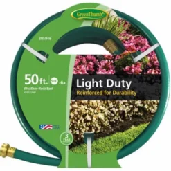 Green Thumb GTR5850 Light Duty Garden Hose, Nylon-Reinforced 3-Ply Vinyl, 5/8-In. x 50-Ft.