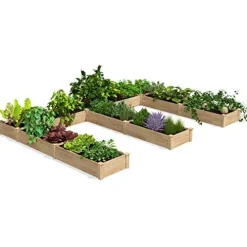 Greenes Fence Original Cedar Raised Garden Bed E-Shaped 10′ x 14″ Natural Cedar
