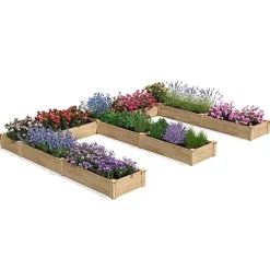 Greenes Fence Original Cedar Raised Garden Bed E-Shaped 10′ x 14″ Natural Cedar