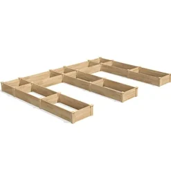 Greenes Fence Original Cedar Raised Garden Bed E-Shaped 10′ x 14″ Natural Cedar