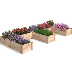 Greenes Fence Premium Cedar E-Shaped Raised Garden Bed 6′ x 14′ Brown