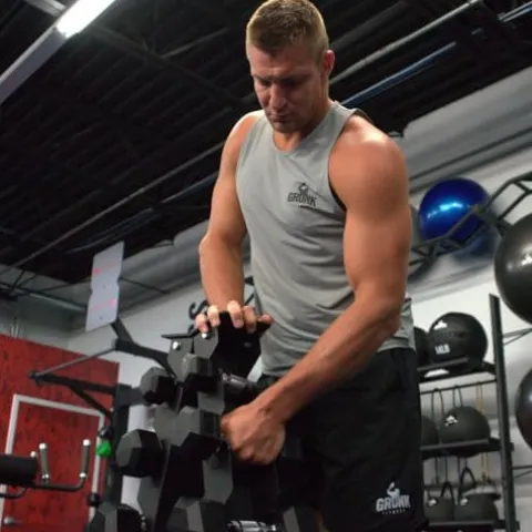 Gronk Fitness A-Frame Dumbbell Rack 6-Tier with 5-30lb Rubber Hex Dumbbells Black