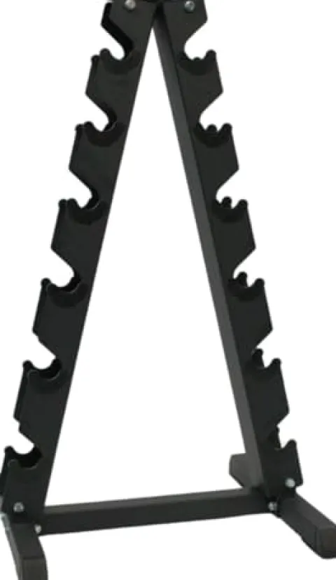 Gronk Fitness A-Frame Dumbbell Rack 6-Tier with 5-30lb Rubber Hex Dumbbells Black
