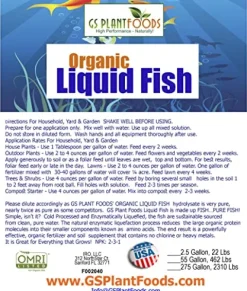 GS Plant Foods Liquid Fish Fertilizer OMRI Listed 275 Gallon