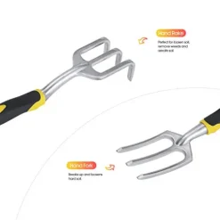 GUSATOLAS 6 PCS Cast-Aluminum Heavy Duty Gardening Tools Set Yellow