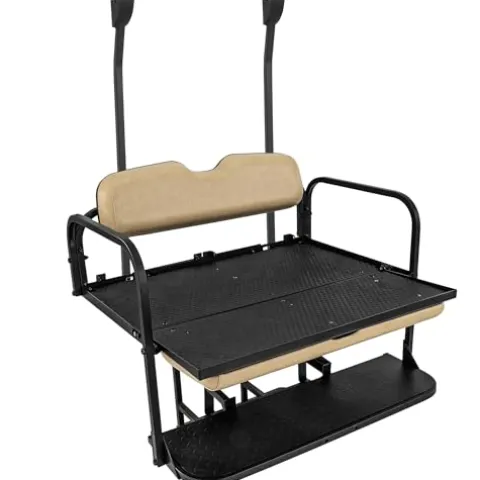 Gusto Club Car Precedent Golf Cart Flip Folding Rear Back Seat Kit Black