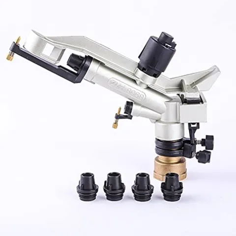 GUSTYT 360-Degree Rocker Sprinkler Automatic Irrigation Equipment Yellow Electroplating Silver