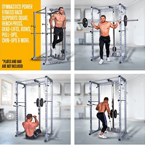 Gymnastics Power Gym Machine with LAT Pulldown & Pull Up Bar Mate Dark Gray