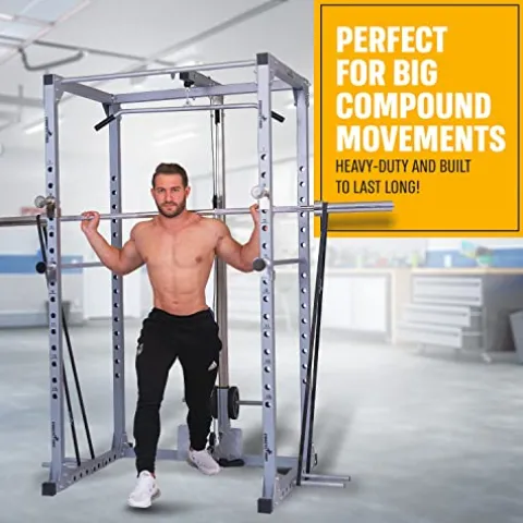 Gymnastics Power Gym Machine with LAT Pulldown & Pull Up Bar Mate Dark Gray