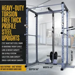 Gymnastics Power Gym Machine with LAT Pulldown & Pull Up Bar Mate Dark Gray