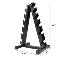 HAJEX Rubber Hex Dumbbell Medium Weight Stack Black