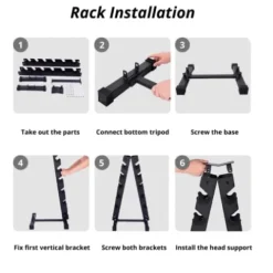 HAJEX Rubber Hex Dumbbell Heavy Weight Stack Black