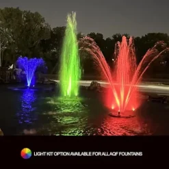 HALF OFF PONDS 1 HP Floating Fountain with Color Changing Lights – 200 Foot Cord, 12 Patterns