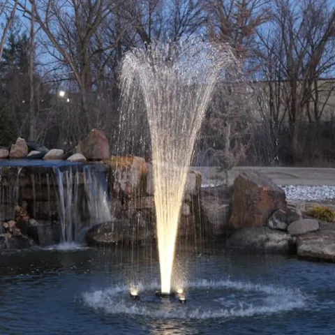 HALF OFF PONDS 1/2 HP Floating Fountain with Color-Changing Lights and Control Box