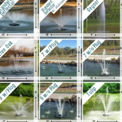 HALF OFF PONDS 1/2 HP Floating Fountain with Color-Changing Lights and Control Box