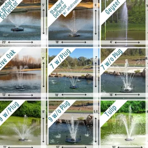 HALF OFF PONDS 1/2 HP Floating Fountain with Color-Changing Lights and Control Box