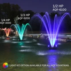 HALF OFF PONDS 1/2 HP Floating Fountain with Color-Changing Lights and Control Box