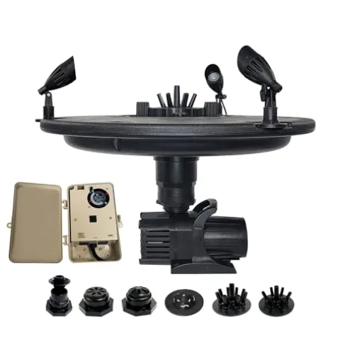 HALF OFF PONDS 1/2 HP Floating Fountain with Color-Changing Lights and Control Box