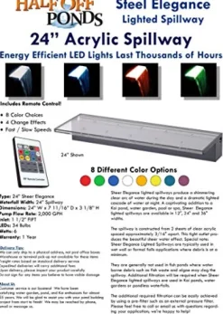 HALF OFF PONDS Elegant Spillway Kit SE24-BK 24″ Lighted Color-Changing Acrylic