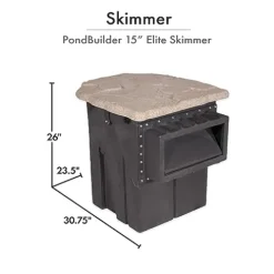 HALF OFF PONDS Pondbuilder Elite PRO 10000 Mega Pond Kit with 30×50 Foot EPDM Liner, 40″ Waterfall, 15″ Skimmer, Submersible Pump Black