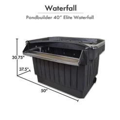 HALF OFF PONDS Pondbuilder Elite PRO 10000 Mega Pond Kit with 30×50 Foot EPDM Liner, 40″ Waterfall, 15″ Skimmer, Submersible Pump Black