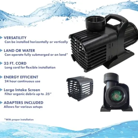 HALF OFF PONDS Pondbuilder Elite PRO 10000 Mega Pond Kit with 30×50 Foot EPDM Liner, 40″ Waterfall, 15″ Skimmer, Submersible Pump Black