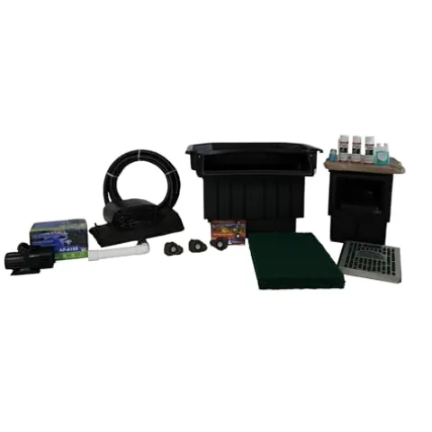 HALF OFF PONDS PondBuilder Elite 6100 Complete Water Garden and Pond Kit with PVC Liner Black