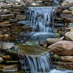 HALF OFF PONDS Simply Waterfalls 4000 Waterfall Kit with 10′ x 20′ EPDM Liner and 4,000 GPH Pump Black