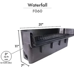 HALF OFF PONDS Simply Waterfalls 6100 Waterfall Kit with 10′ x 30′ EPDM Liner and 6,100 GPH Pump Black
