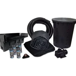 HALF OFF PONDS Simply Waterfalls 6100 Waterfall Kit with 10′ x 30′ EPDM Liner and 6,100 GPH Pump Black