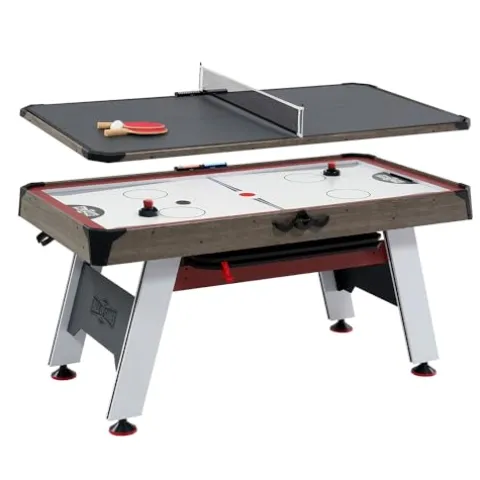 Hall of Games 5.5′ Arcade Air Hockey & Tennis Table 2-in-1 Wood Grain/Red