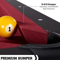 Hall of Games 7′ Edgewood Drop Pocket Table with Pool Ball and Cue Stick Set Brown