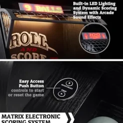 Hall of Games 130 Inch Premium Roll and Score Game Burgundy/Black