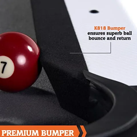 Hall of Games Arcade Drop Pocket Table with Pool Ball and Cue Stick Set White/Black