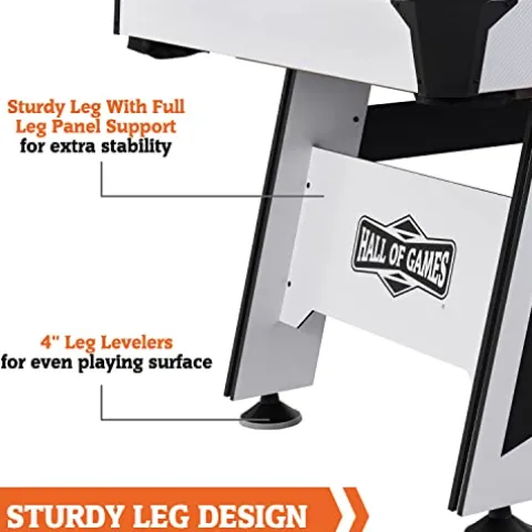 Hall of Games Arcade Drop Pocket Table with Pool Ball and Cue Stick Set White/Black