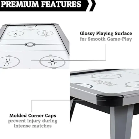 Hall of Games Arctic Rush 7′ Air Hockey Table Silver/Black