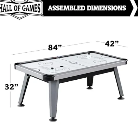 Hall of Games Arctic Rush 7′ Air Hockey Table Silver/Black