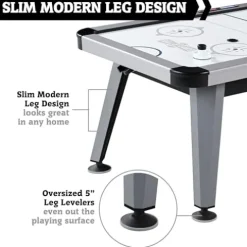 Hall of Games Arctic Rush 7′ Air Hockey Table Silver/Black