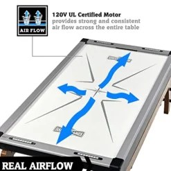 Hall of Games Edgewood Air Powered Hockey Table Tennis Top 2-in-1 Wood Grain