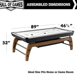 Hall of Games Edgewood Air Powered Hockey Table Tennis Top 2-in-1 Wood Grain