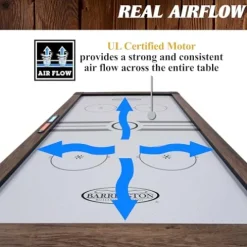 Hall of Games Grant 6′ Steel Leg Air Hockey Table Wood Grain/Black