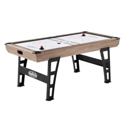 Hall of Games Grant 6′ Steel Leg Air Hockey Table Wood Grain/Black