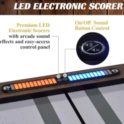 Hall of Games Grant 6′ Steel Leg Air Hockey Table Wood Grain/Black